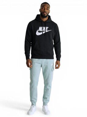 Nike NSW Club Cargo 2 Piece Sweatsuit Men's XL Fleece Tracksuit Black Turquoise